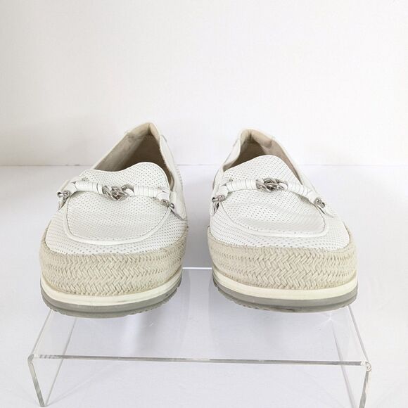 VANELI Quarzi Womens 7.5N (AA) White Perforated Espadrille Loafers Flats Preppy - Picture 5 of 13
